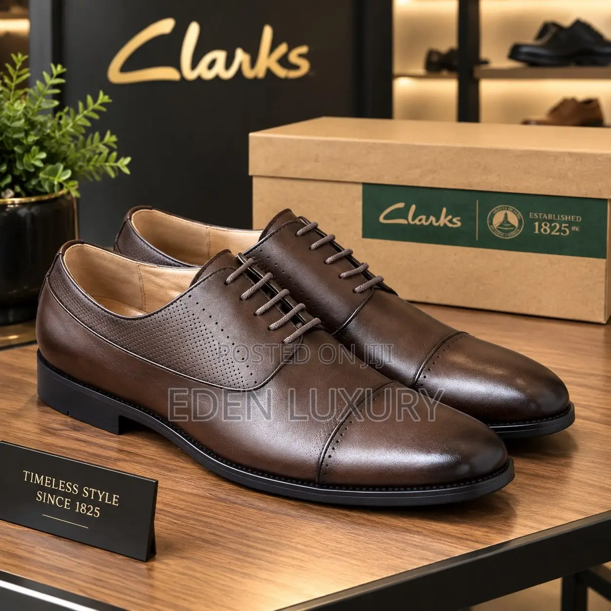 Clarks-Style Men’s Formal Leather Shoes – Lace-Up Oxford Dress Shoes