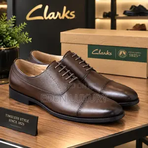 Clarks-Style Men’s Formal Leather Shoes – Lace-Up Oxford Dress Shoes