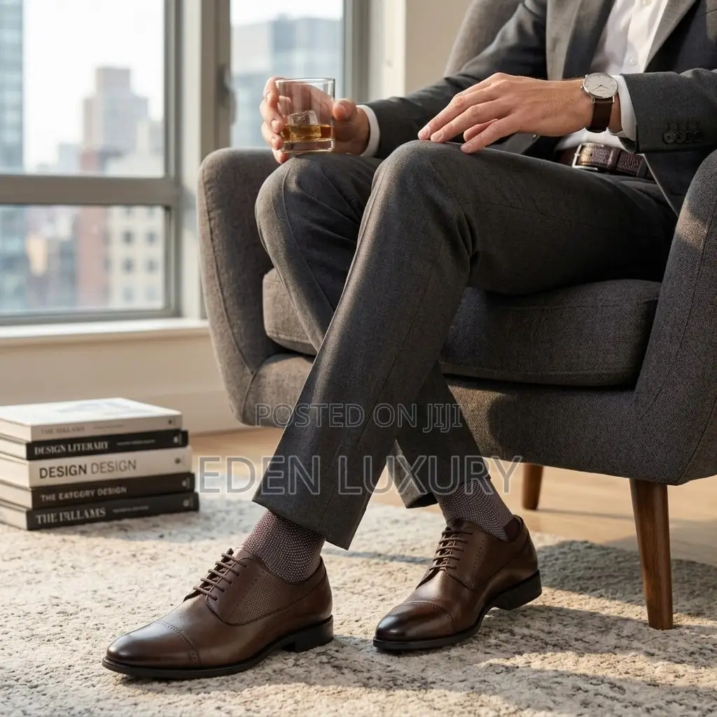 Clarks-Style Men’s Formal Leather Shoes – Lace-Up Oxford Dress Shoes