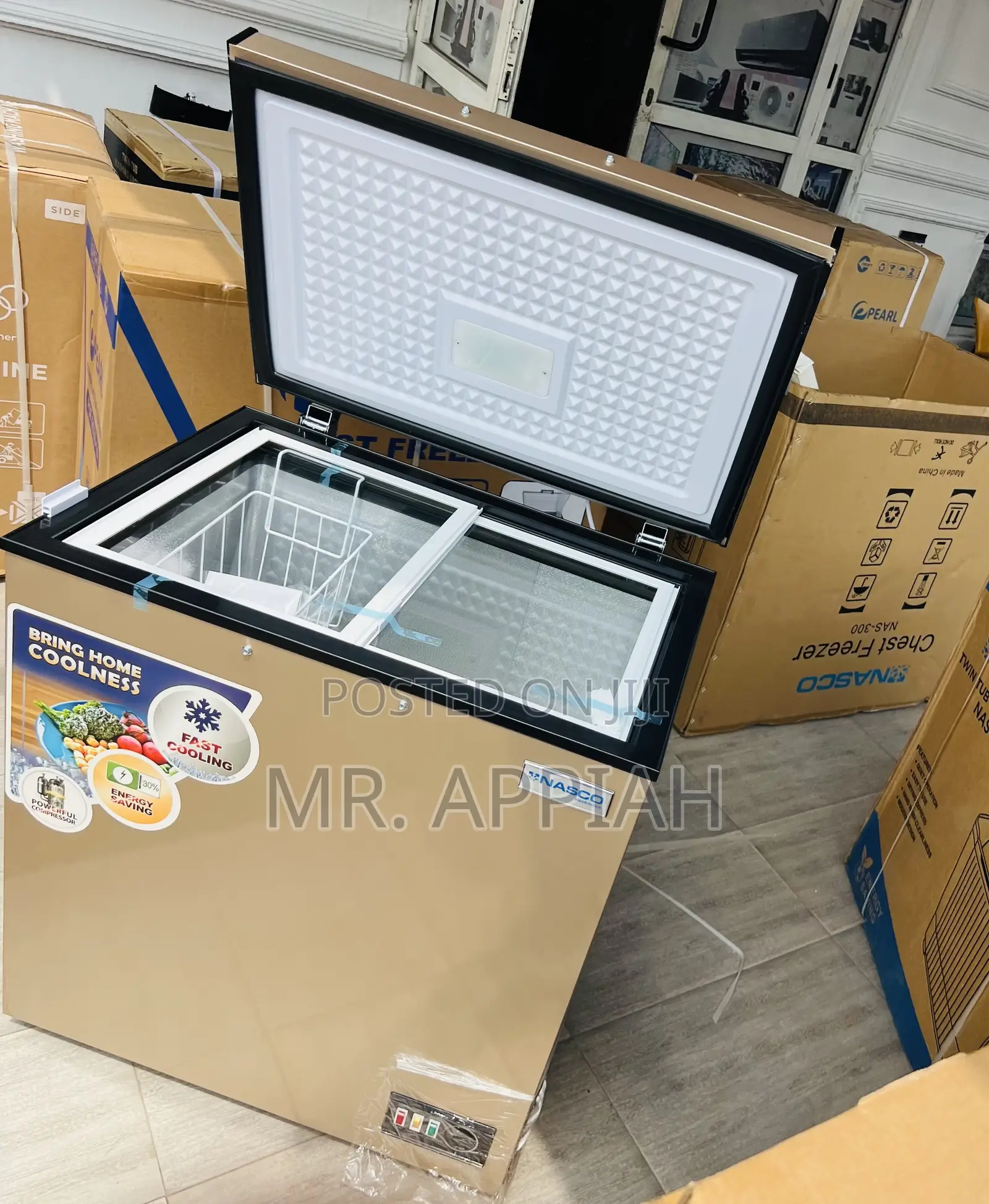 Super Cooling Nasco 150L Single Door Freezer(Nas200fl)Gold