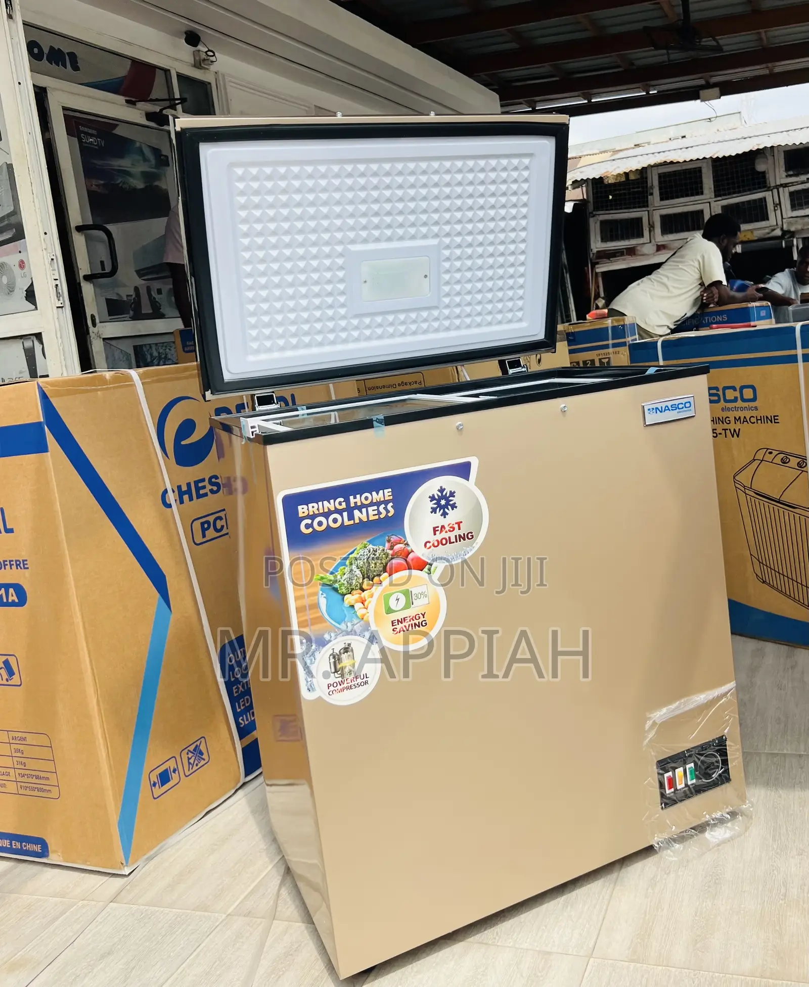 Super Cooling Nasco 150L Single Door Freezer(Nas200fl)Gold