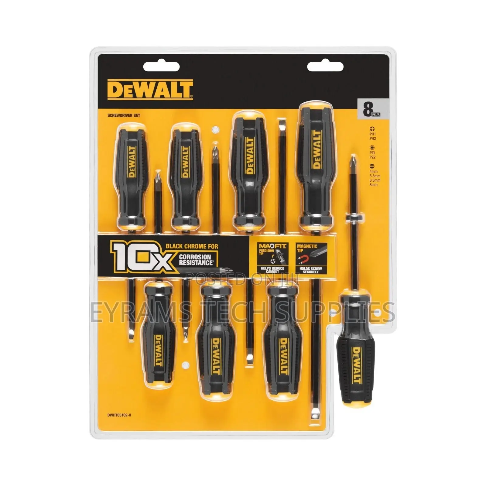 DeWalt DWHT65102-0 TOUGHSERIES MaxFit 8 Piece Screwdriver Set
