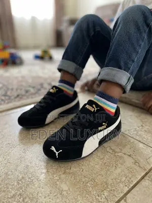 Kids Black & White Racing Sneakers – Kids Shoes