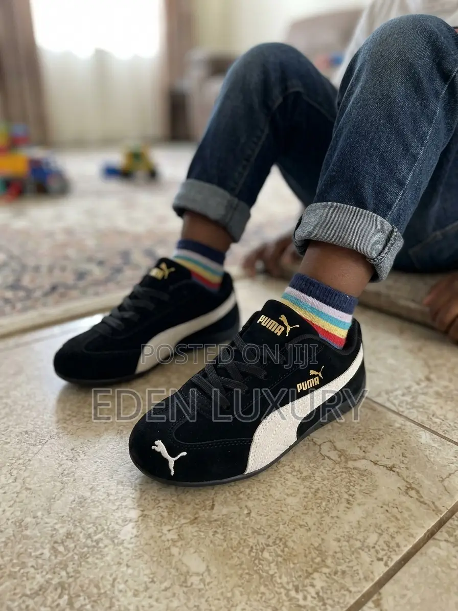 Kids Black & White Racing Sneakers – Kids Shoes