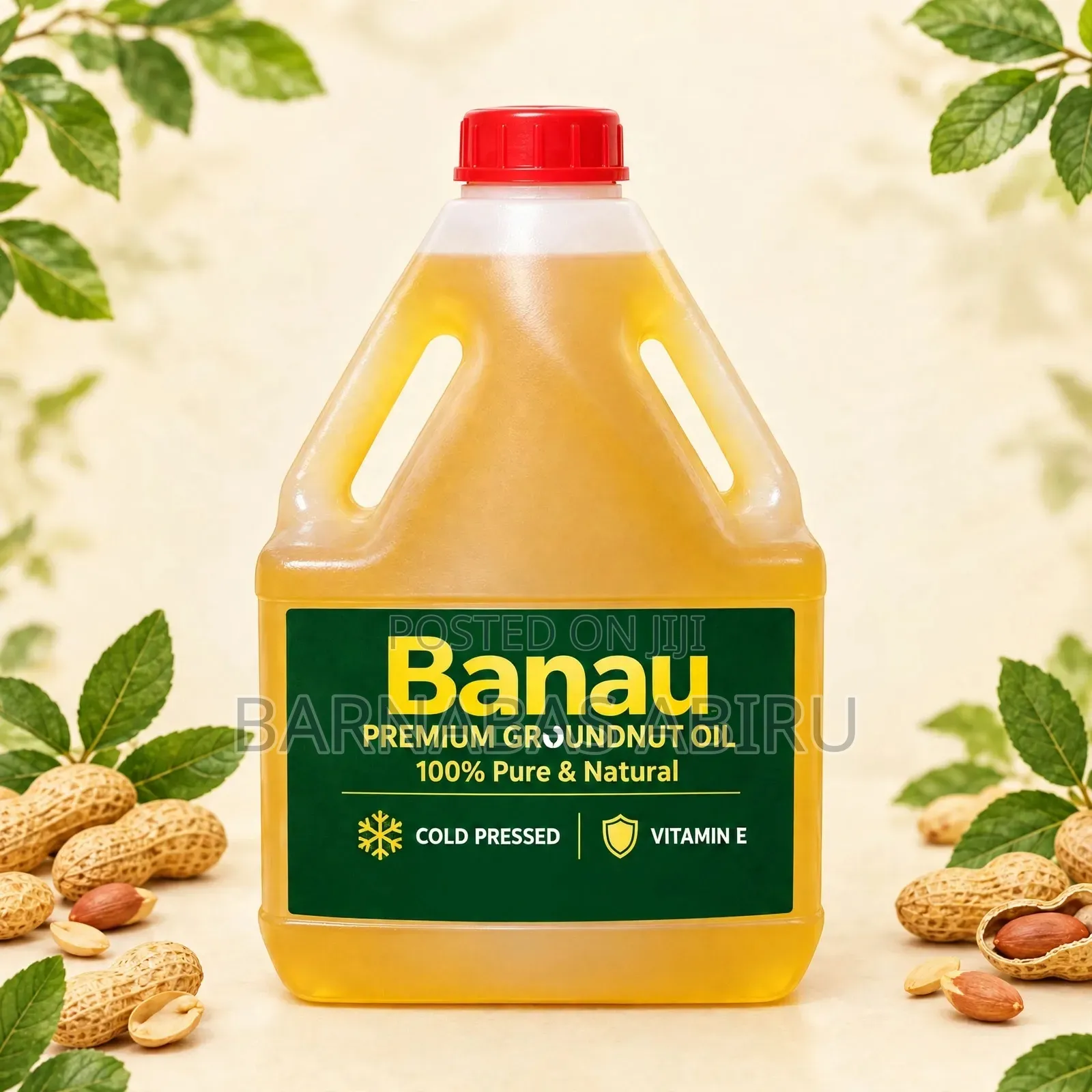BANAU Pure Groundnut Oil, 100% Cold Pressed, Cholesterol Free