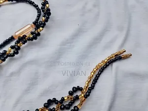 Luxury Black & Gold Waist Beads | Elegant Handmade Design