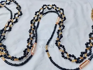 Luxury Black & Gold Waist Beads | Elegant Handmade Design
