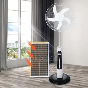 18 Inches Rechargeable Fan With Solar and Bulbs