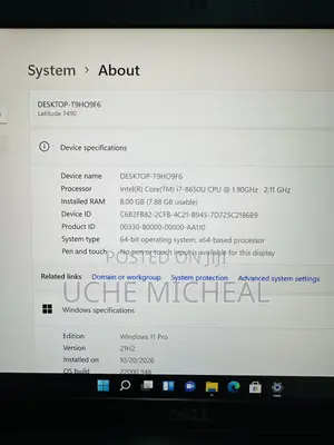 Laptop Dell Latitude 7490 8GB Intel Core i7 SSD 256GB