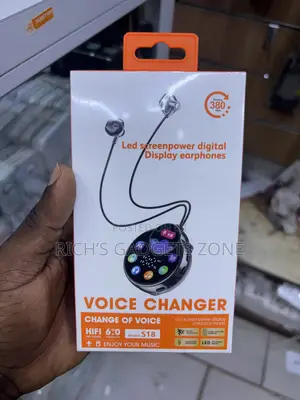 Voice Changer Wireless Neckband Earphones With Smart LED Screen