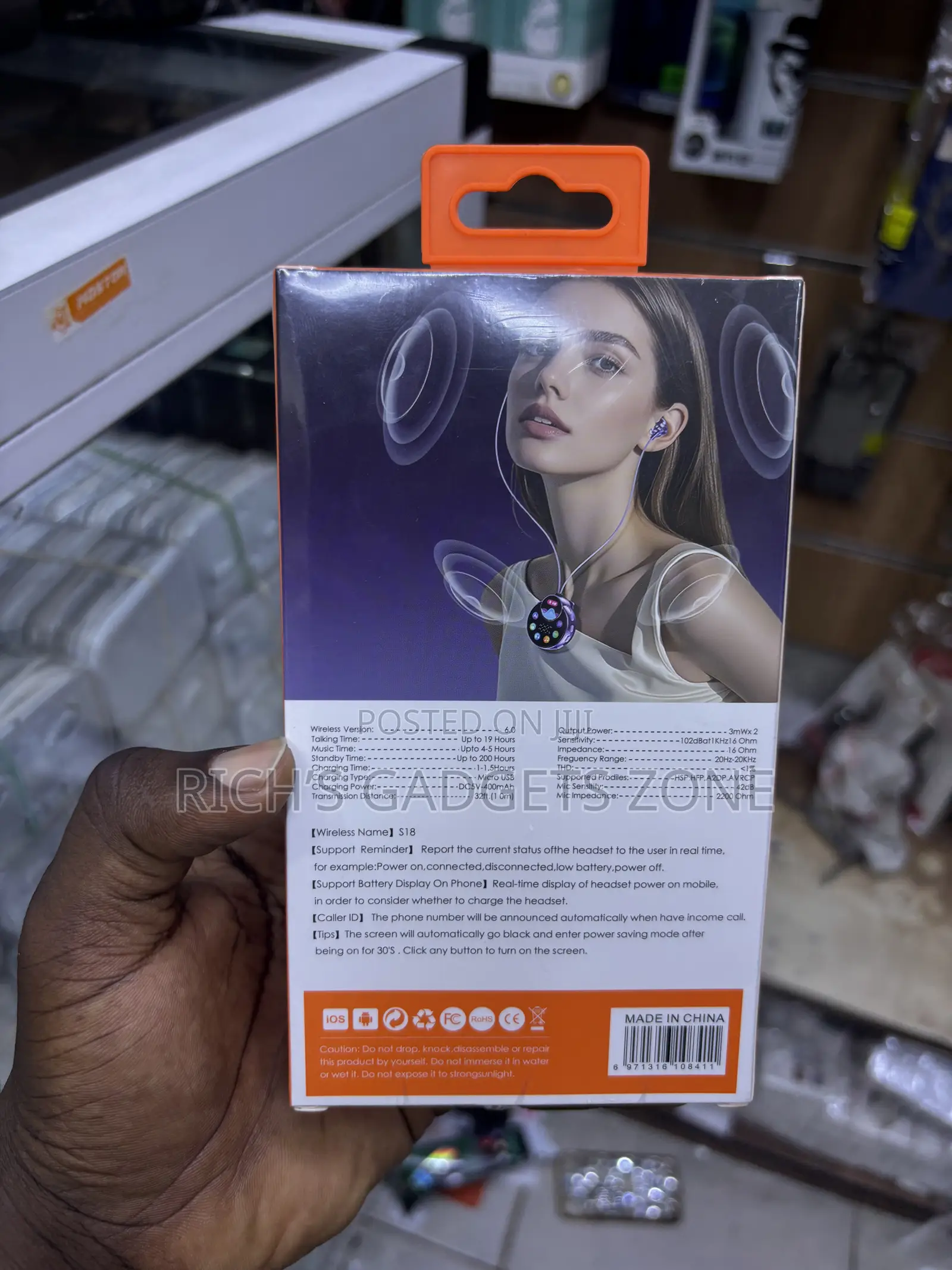 Voice Changer Wireless Neckband Earphones With Smart LED Screen