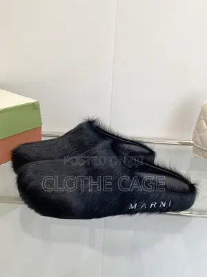 Marni Fussbett Sabot Calf-Hair Mules