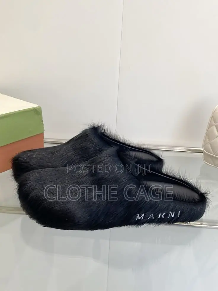 Marni Fussbett Sabot Calf-Hair Mules