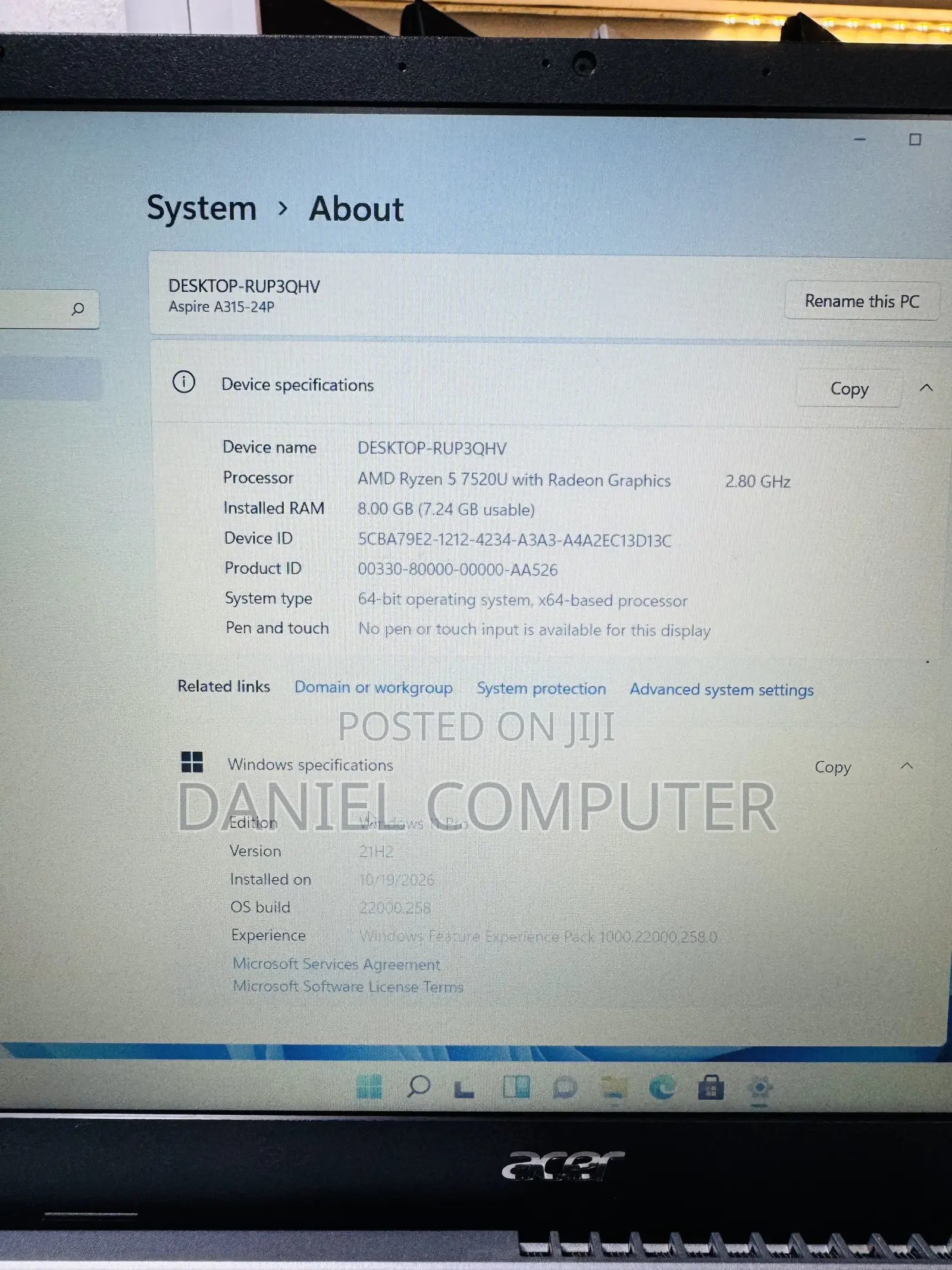 Laptop Acer Aspire A315 52 8GB Intel Core i5 SSD 512GB