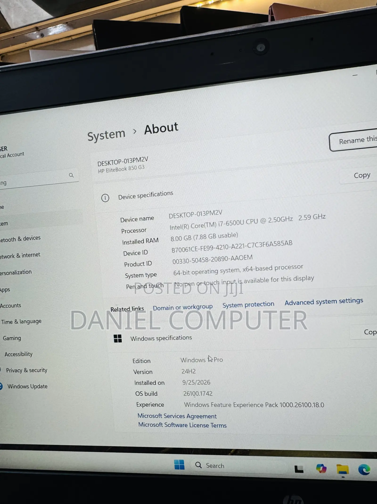 Laptop HP EliteBook 850 G3 8GB Intel Core i7 SSD 256GB