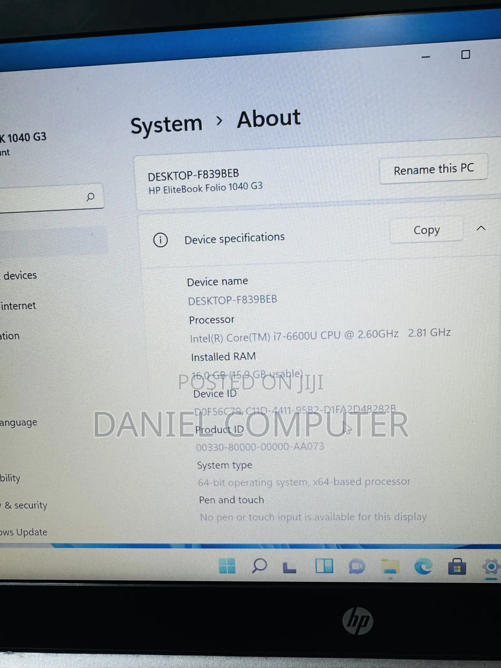 Laptop HP EliteBook Folio 1040 G3 16GB Intel Core i7 SSD 512GB