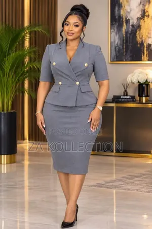 Ladies Blak Body Fitted Office Dress