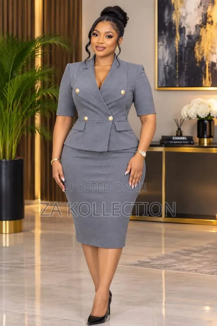 Ladies Blak Body Fitted Office Dress