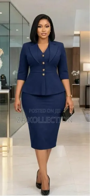 Ladies Fitted Buttoned Office Dress
