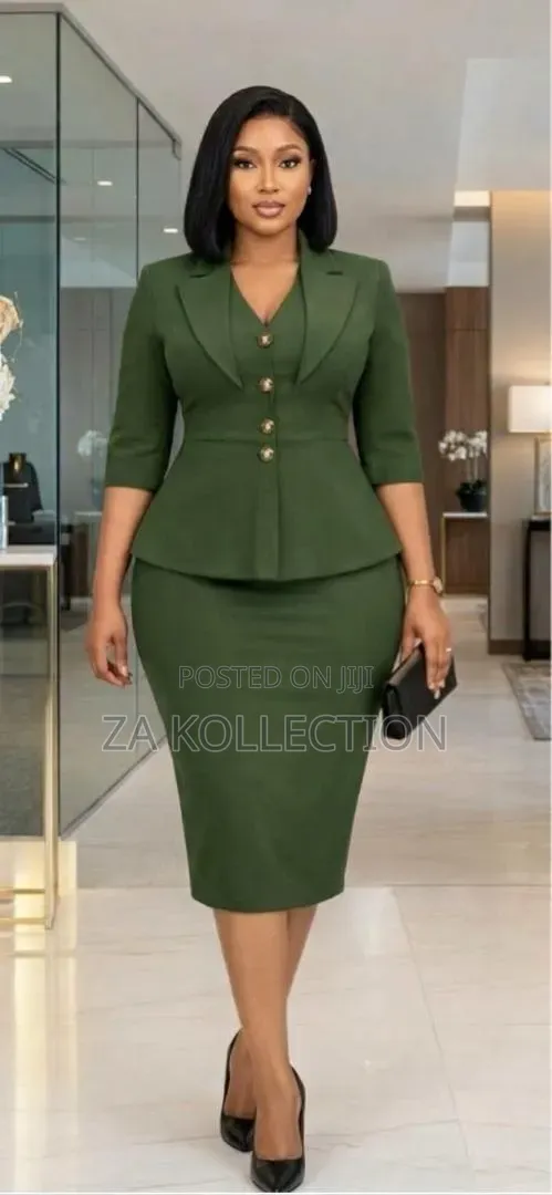 Ladies Fitted Buttoned Office Dress