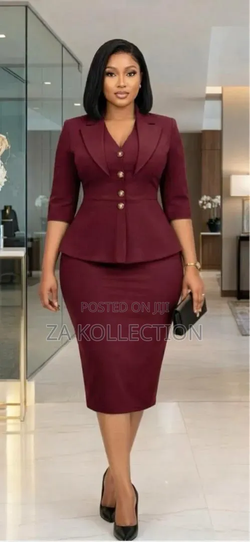 Ladies Fitted Buttoned Office Dress