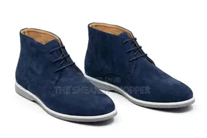 Navy Blue Suede Chukka Boot