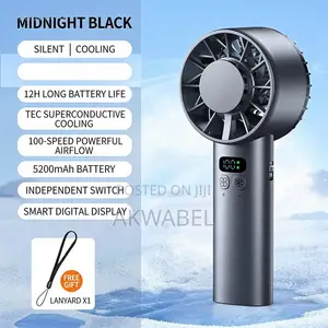 Rechargeable Hand Fan + AC Cooling 5200mAh 100-Speed Turbo Fan