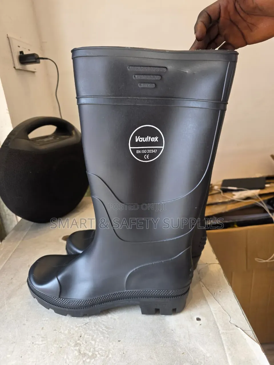 All Black Rain Boots