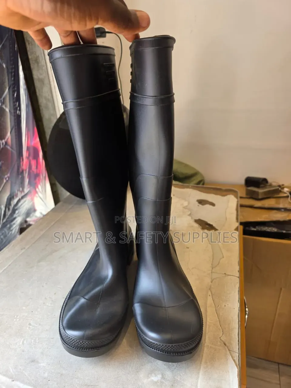 All Black Rain Boots