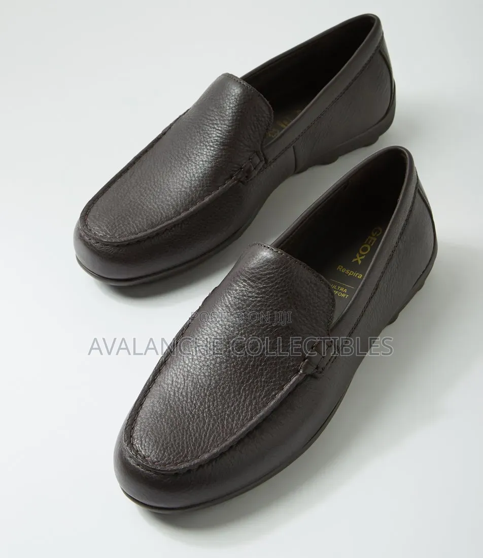 Geox Coffee Leather Loafers Sizes 40,41 and 42