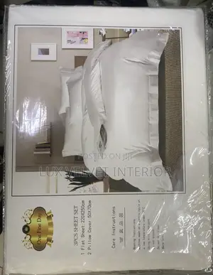 White Bedsheet Set - 1 Flat Sheet + 2 Pillow Covers