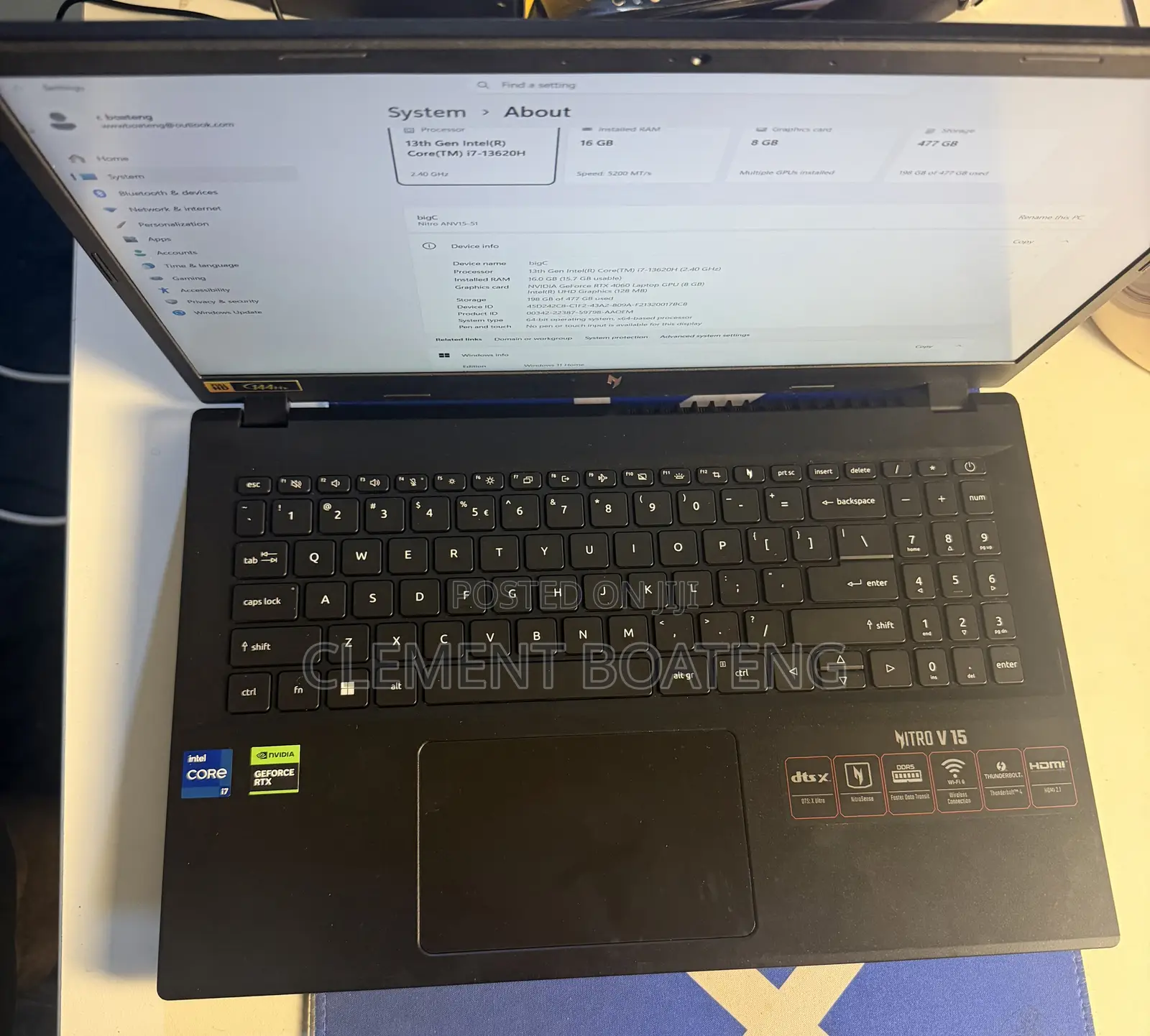 Laptop Acer Nitro V 15 16GB Intel Core i7 SSD 512GB