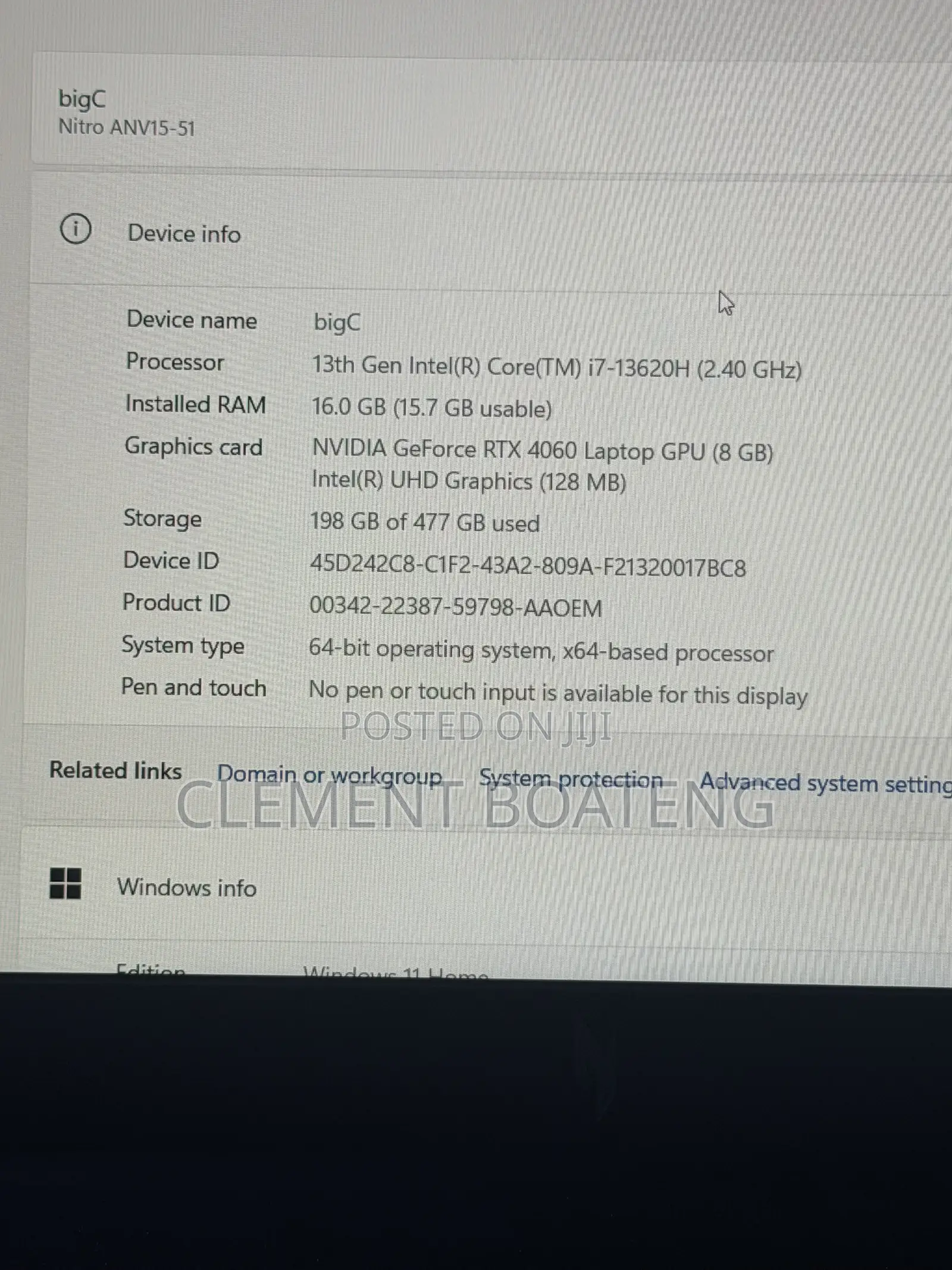 Laptop Acer Nitro V 15 16GB Intel Core i7 SSD 512GB