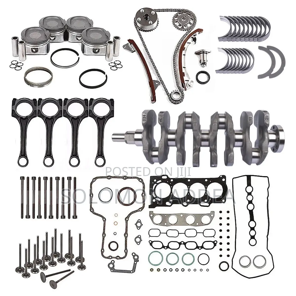 Engine Rebuild/Piston Timing Chain Kit Crankshaft Valve Rings Oilpumps