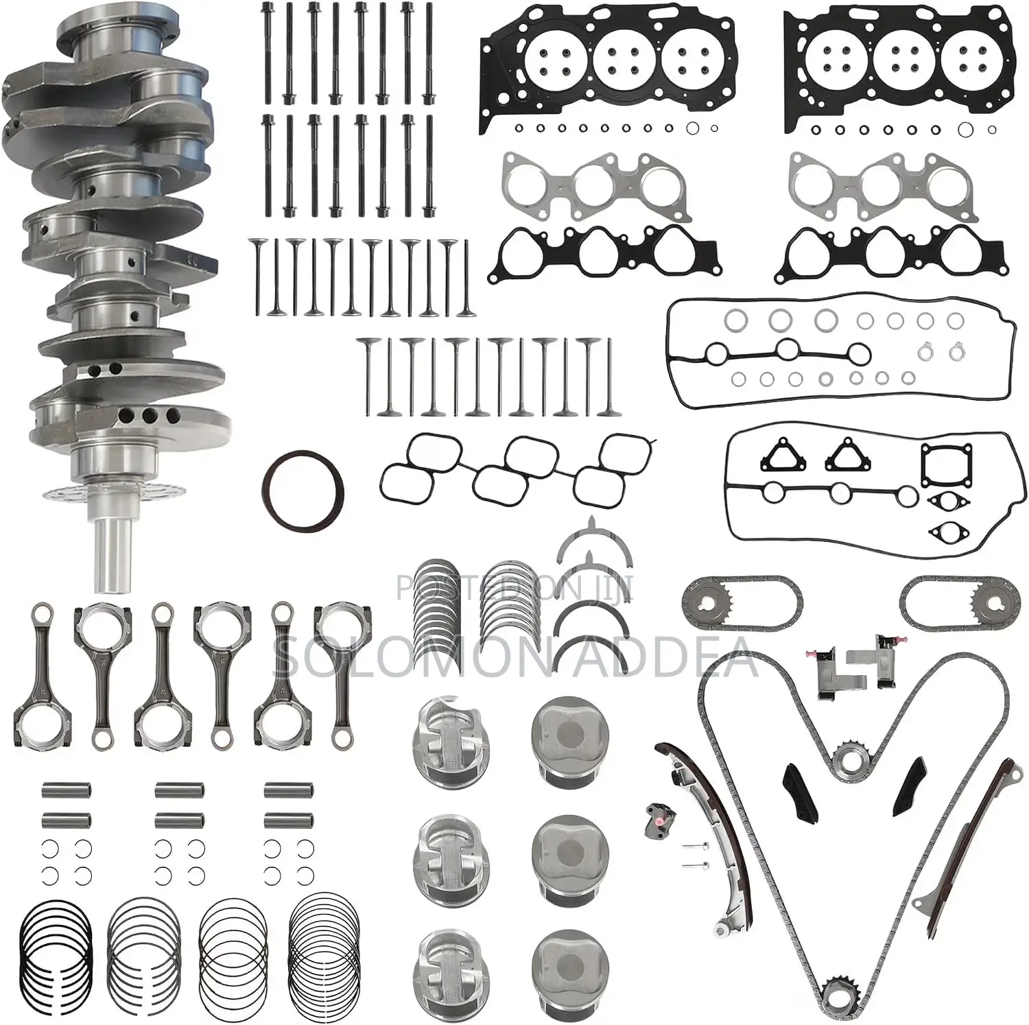 Engine Rebuild/Piston Timing Chain Kit Crankshaft Valve Rings Oilpumps