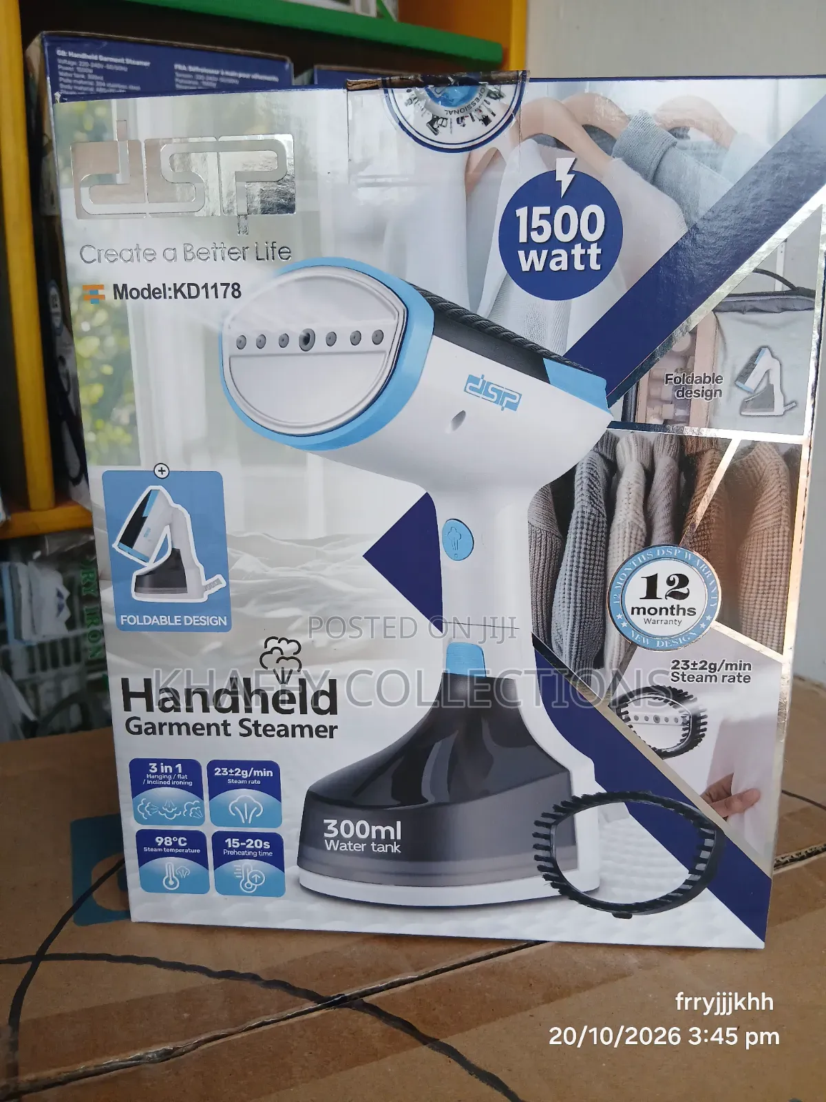DSP Handheld Garment Steamer 1500W - Foldable