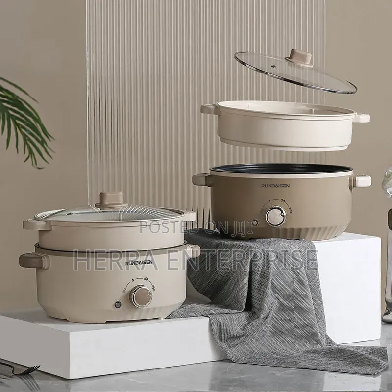 Runbaisen Multifunctional Non-Stick Electric Cooking Pot With Steamer