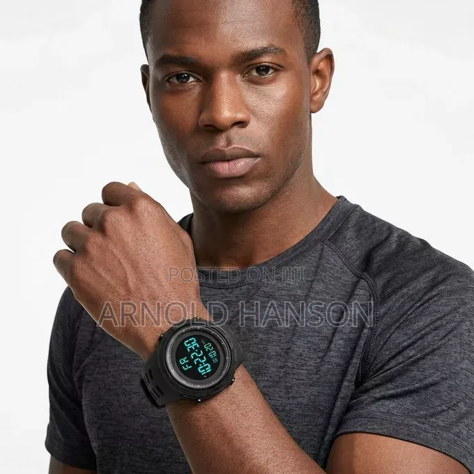 Unisex Black Plastic Digital Sports Watch