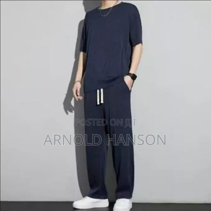 2-Piece Men's Casual Outfit - Trouser & Shirt Set