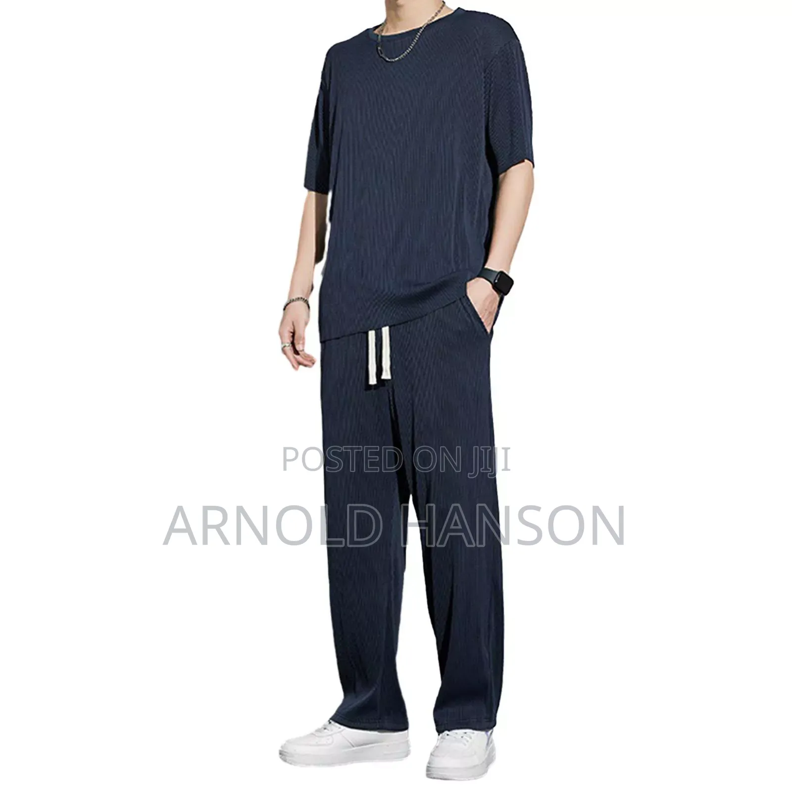 2-Piece Men's Casual Outfit - Trouser & Shirt Set
