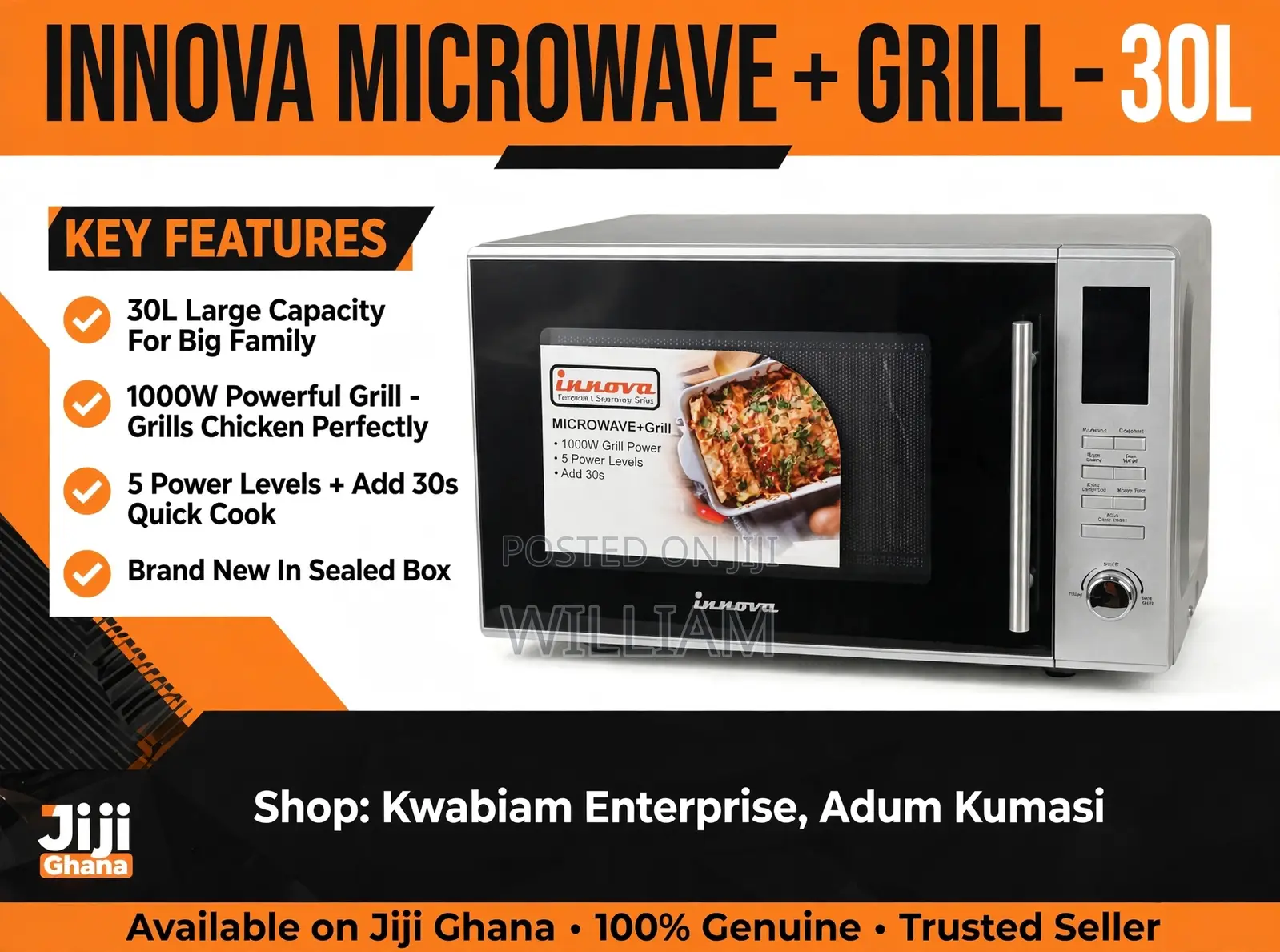 Affordable Innova Microwave With a Capacity of 30 Litres 2 in 1