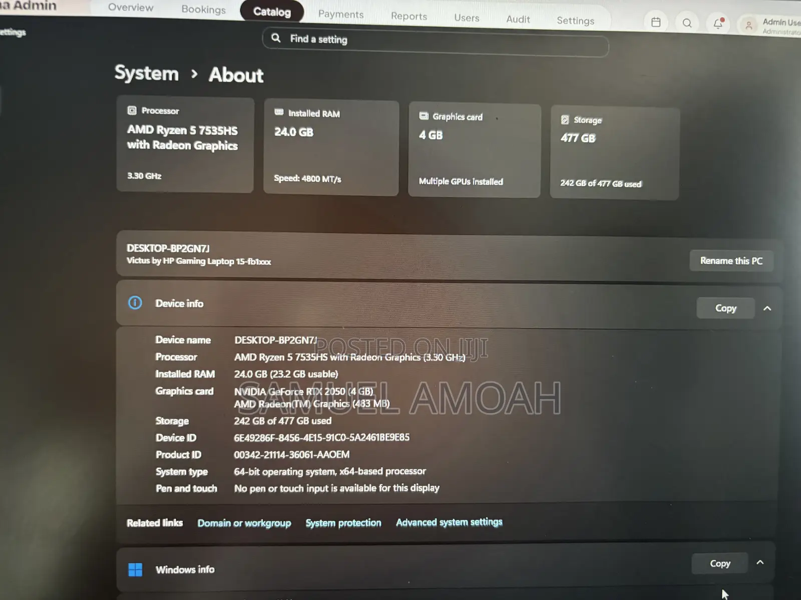 Laptop HP Victus 15 24GB AMD Ryzen 5 SSD 512GB
