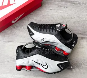 Nike Shox R4 White/Black University Red