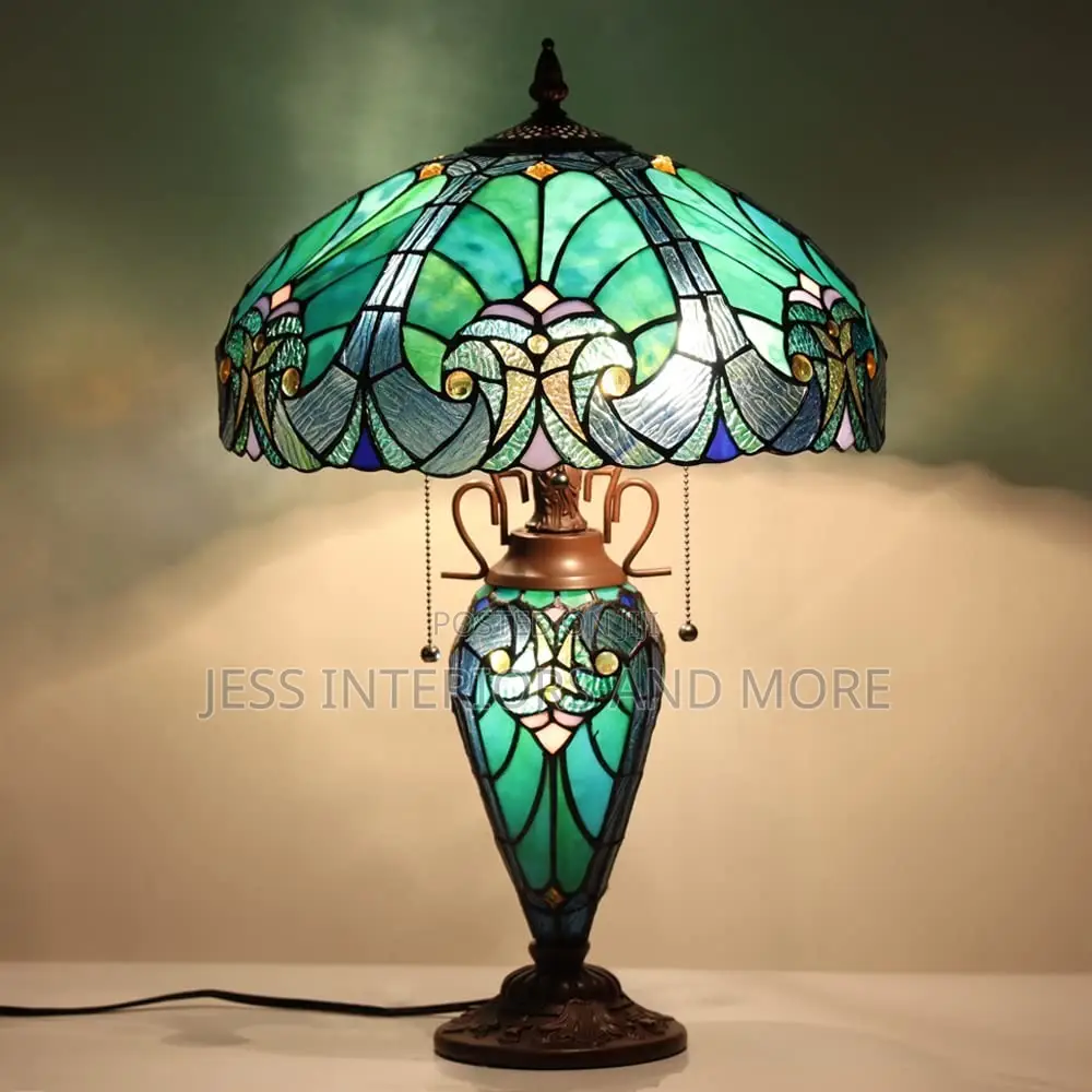 Table Lamp -Antique Tiffany Stained Glass Lamp