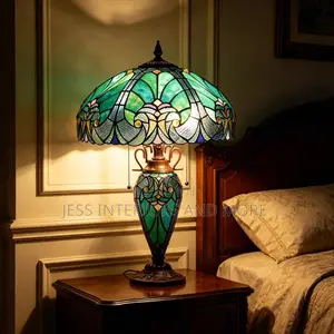 Table Lamp -Antique Tiffany Stained Glass Lamp