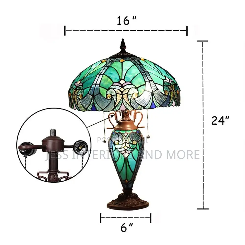 Table Lamp -Antique Tiffany Stained Glass Lamp