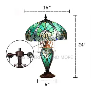 Table Lamp -Antique Tiffany Stained Glass Lamp