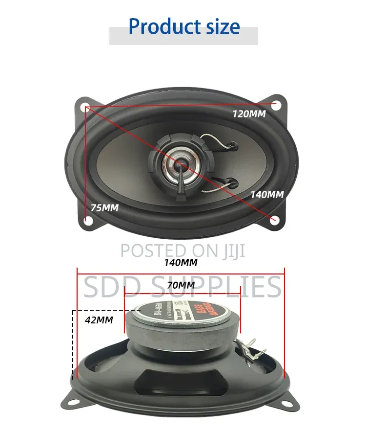 4*6 Oval Shape Heavy Bass Coaxial Car Speaker
