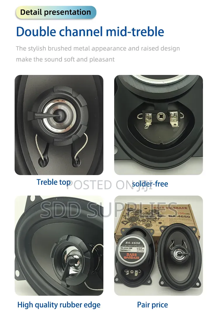 4*6 Oval Shape Heavy Bass Coaxial Car Speaker