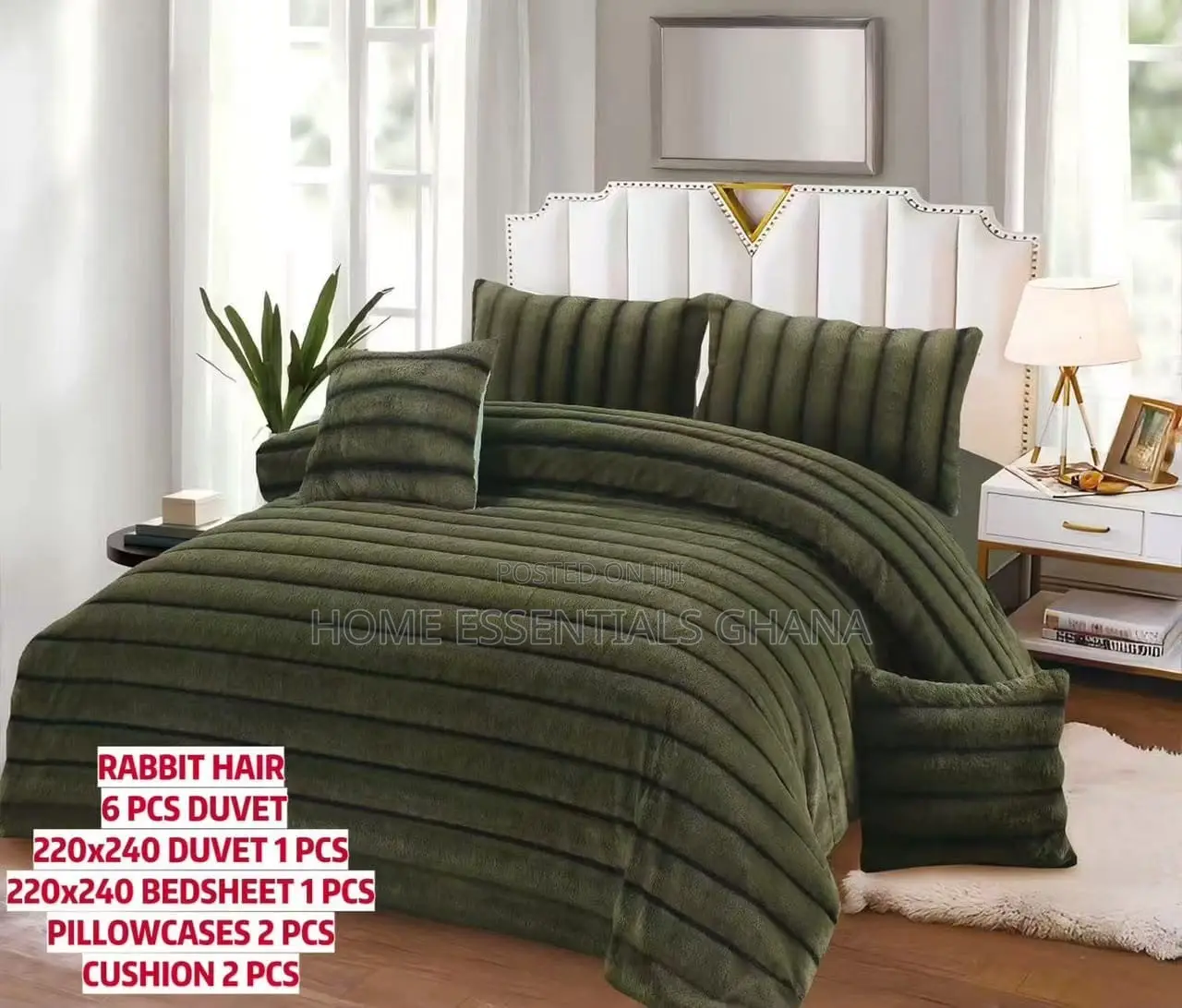 6-Piece Fluffy Duvet Set With Throw Pillows 220×240cm